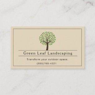 Tan Landscaping Yard Garden Service Business Card