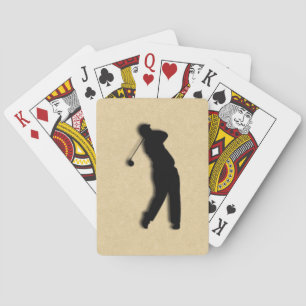 Tan Leather Golf Playing Cards