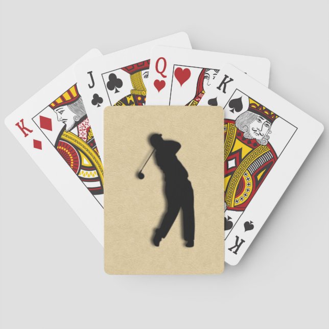 Tan Leather Golf Playing Cards (Back)