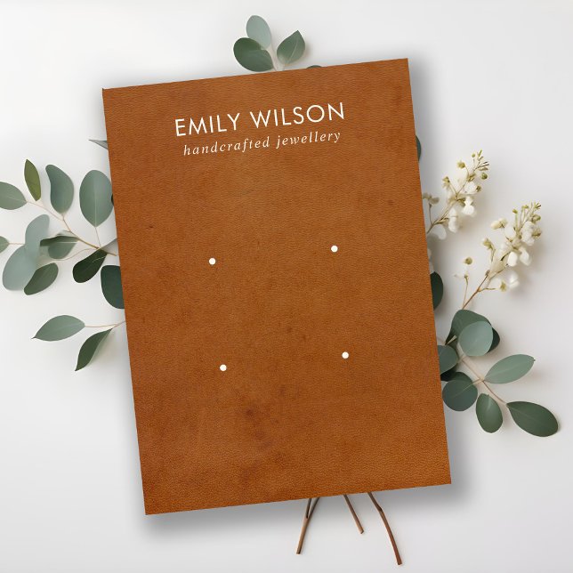 TAN LEATHER TEXTURE 2 STUD EARRING DISPLAY CARD (Creator Uploaded)