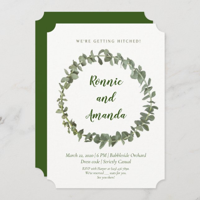 Tan Leaves Invitation (Front/Back)