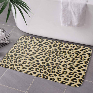 Tan Leopard Print  Bath Mat