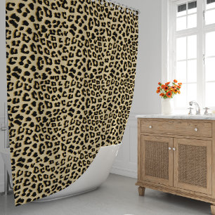 Tan Leopard Print  Shower Curtain