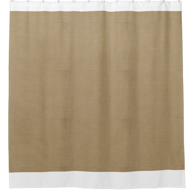 Tan linen Texture Shower Curtain (Front)