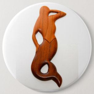 tan lookout mermaid 6 cm round badge