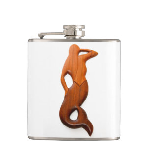 tan lookout mermaid hip flask
