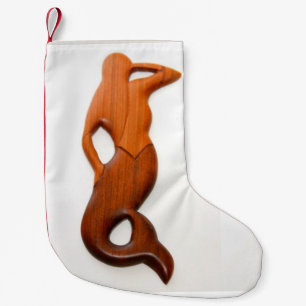 tan lookout mermaid small christmas stocking