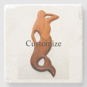 tan lookout mermaid stone coaster
