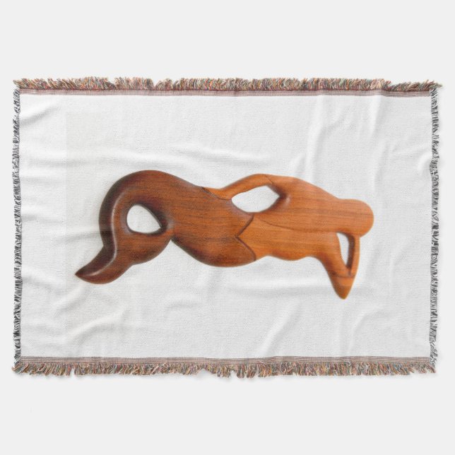 tan lookout mermaid throw blanket (Front)