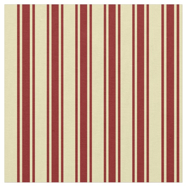 Tan & Maroon Coloured Lined/Striped Pattern Fabric (Close Up)
