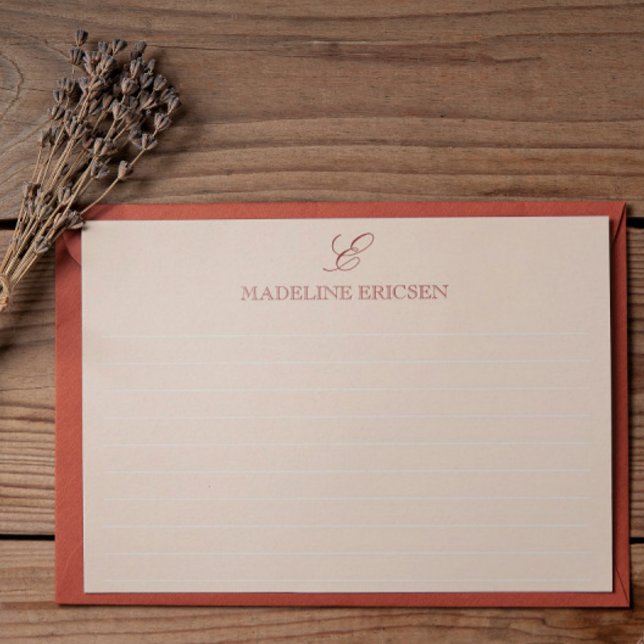 Tan & Maroon Monogram Lined Card (Creator Uploaded)