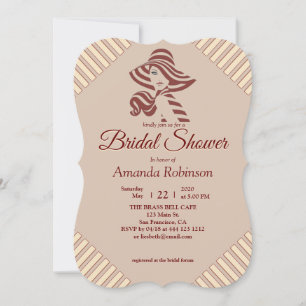 Tan - Marsala Wine &  Modern of Pink Invitation