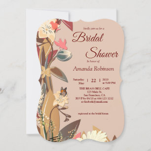 Tan - Marsala Wine & twist of Hues of Pink Invitation