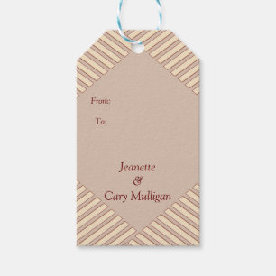 Tan -Marsala Wine & twist of Pink Gift Tag