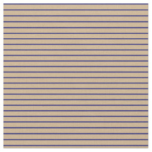 Tan & Midnight Blue Coloured Pattern of Stripes Fabric