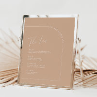 Tan Minimalist Calligraphy Wedding Bar Menu