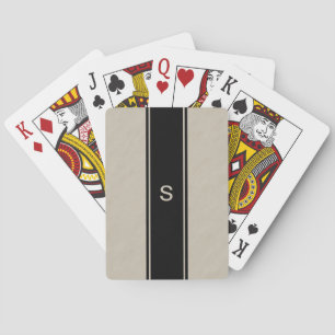 Tan Monogrammed Playing Cards for Men