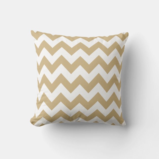 Tan Neutral Chevron Cushion (Front)