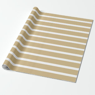 Tan Neutral Stripes Wrapping Paper