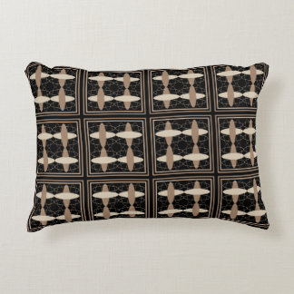 Tan on Black  Decorative Cushion