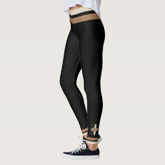 Tan on Black Leggings