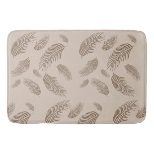 tan palm fronds bath mat