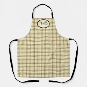 Tan Plaid Masculine Apron