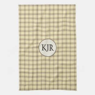 Tan Plaid Tea Towel