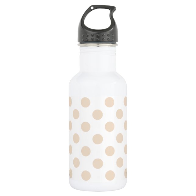 Tan polka dots 532 ml water bottle (Front)