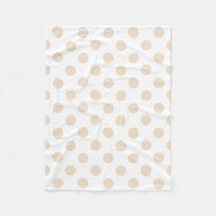 Tan polka dots fleece blanket