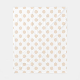 Tan polka dots fleece blanket