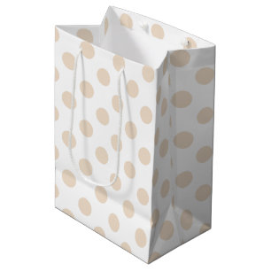 Tan polka dots medium gift bag