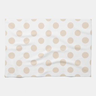 Tan polka dots tea towel