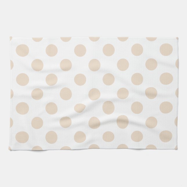 Tan polka dots tea towel (Horizontal)