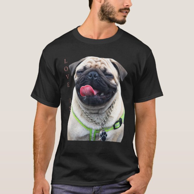 Tan Pug Women Men Pug Mum Dad Life Tee Love Dog Pe (Front)