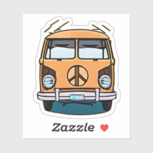 Tan Retro Hippie Van Vintage Colours Art