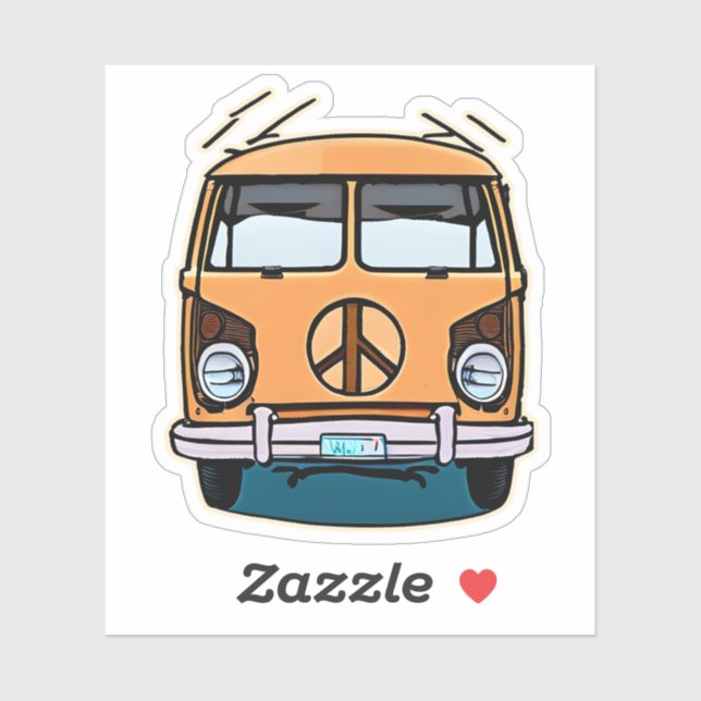 Tan Retro Hippie Van Vintage Colours Art (Sheet)