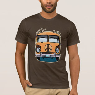 Tan Retro Hippie Van Vintage Colours Art T-Shirt