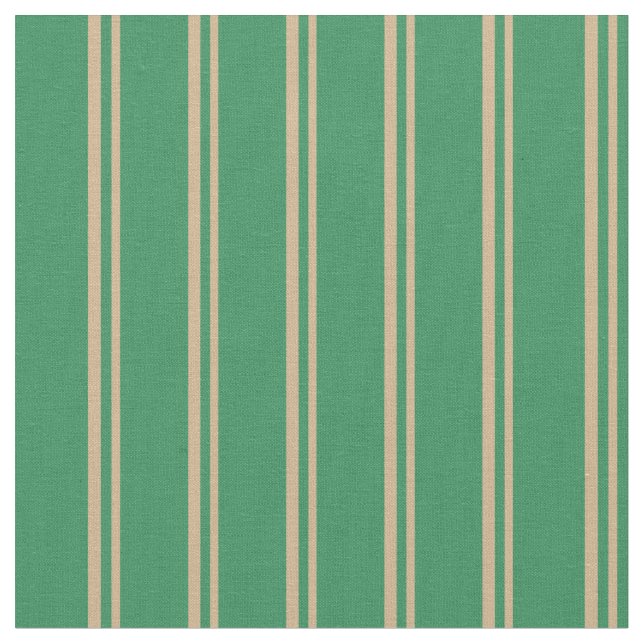 Tan & Sea Green Pattern Fabric (Close Up)