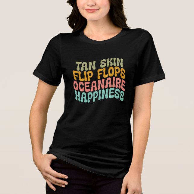Tan Skin, Flip Flops Tri-Blend Shirt (Front)