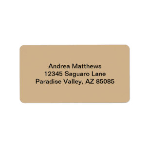Tan Solid Colour Label