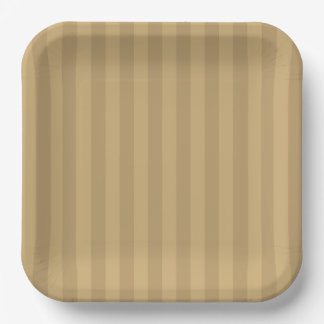 Tan Striped Paper Plates - 9in Salty Bark Club