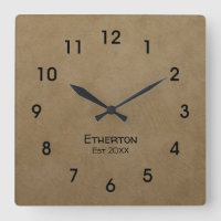 Tan Stucco Pattern Acrylic Wall Clock