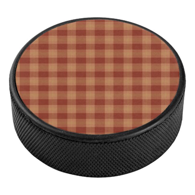 Tan Tartan Hockey Puck (3/4)