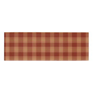 Tan Tartan Name Tag