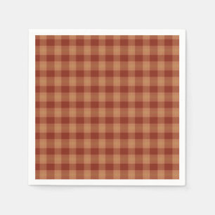 Tan Tartan Paper Napkins