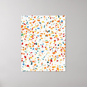 Tan Terrazzo   Eclectic Quirky Confetti Painting   Canvas Print