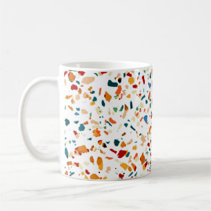 Tan Terrazzo   Eclectic Quirky Confetti Painting   Coffee Mug