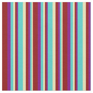 Tan, Turquoise, Purple, and Dark Red Pattern Fabric