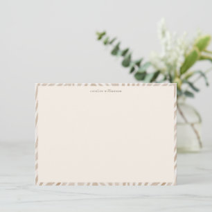 Tan Watercolor Zebra Animal Print Personalised Card